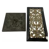 Decorative Wall Panels Pair Carved