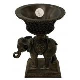 Bronze Elephant Pedestal Bowl Compote
