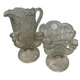 Cut Crystal Pitcher & Bowl Set