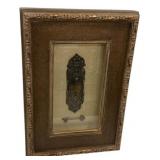 Framed Antique Door Knob & Skeleton Key
