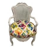 White French Caned Arm Chair