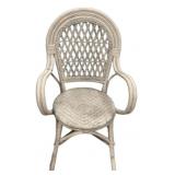 White Wicker Arm Chair