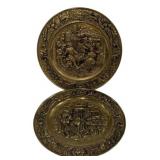 14 1/2" Embossed Brass Wall Chargers
