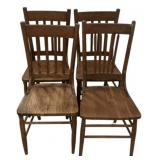 Four Oak Slate Side Chairs