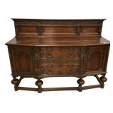 Carved Oak Jacobean Style Sideboard