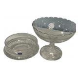 Glass Compote & Gorham Crystal Bowl