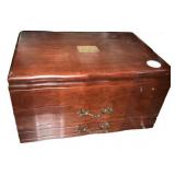 Mahogany Flatware Chest with Brass