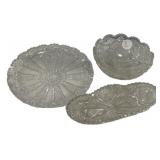 Cut Crystal Serving Pieces Set of 3