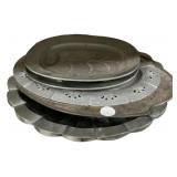 Assorted Metal Serving Trays Lot