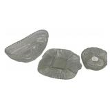 Pressed Glass Serving Dishes Set of 3
