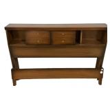 Mid-Century Walnut Bookcase Headboard