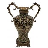 Bronze-Mounted Porcelain Floral Urn