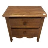 Two-Drawer Wood Nightstand