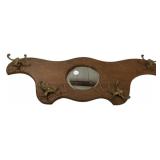 Antique Oak Hall Rack with Mirror