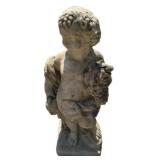 Cast Stone Cherub Garden Statue
