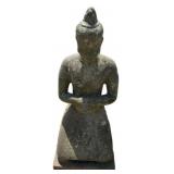 Carved Stone Kneeling Figure Statue
