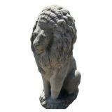 Seated Lion Cast Stone Garden Statue
