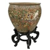 Chinese Porcelain Fishbowl on Stand
