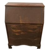Antique Serpentine Front Drop-Front Desk