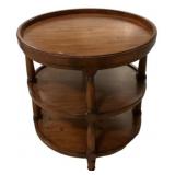 Three-Tier Round Wood Side Table