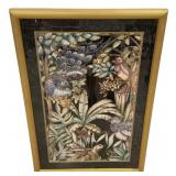 Framed Tropical Birds & Foliage Art