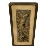Carved Stone Parrot Relief Wall Plaque