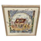 20"h., 20"w lithograph print titled Noah