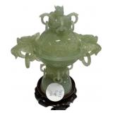 Chinese Carved Jade Incense Burner