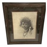 Framed Print Portrait of Young Girl