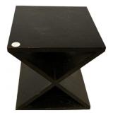 Black Wood X-Base Accent Side Table