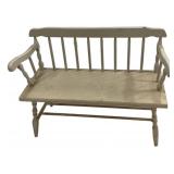 White Painted Windsor Style Wood Bench