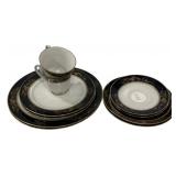 Cobalt & Gold Porcelain Dinnerware Set