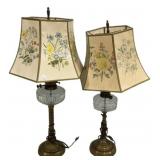 Two VTG Olil Style Table Lamps 31"h