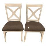 Pair of White Painted Side Chairs