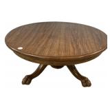 Round Oak Claw Foot Coffee Table