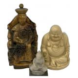 Asian Figurine Lot Emperor & Buddhas