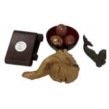 Decorative Lot: Carvings, Bowl & Eggs