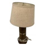 Wood & Brass Accent Table Lamp