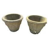 Pair Cast Concrete Garden Planters