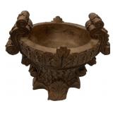 Carved Wood Acanthus Leaf Urn Planter