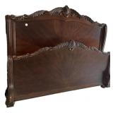 King Carved Mahogany Bed Headboard & Footboard