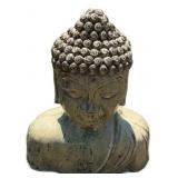 Carved Wood Buddha Head Bust