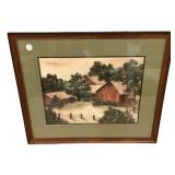 Sara Hammond 1961 Folk Art Watercolor