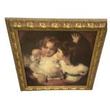 Framed Print of Children & Dog