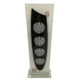 Chinese Shou Symbol Art Glass Vase