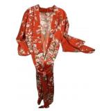 Red Floral Japanese Kimono Robe