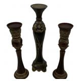 Ornate Resin Candleholder Set of 3