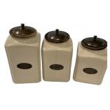 Ceramic Canister Set Flour Sugar Coffee
