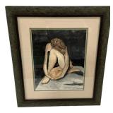 Reeves Signed Nude Figure Watercolor