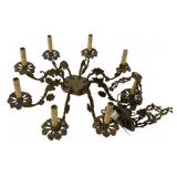 Brass Rococo 8-Arm Chandelier